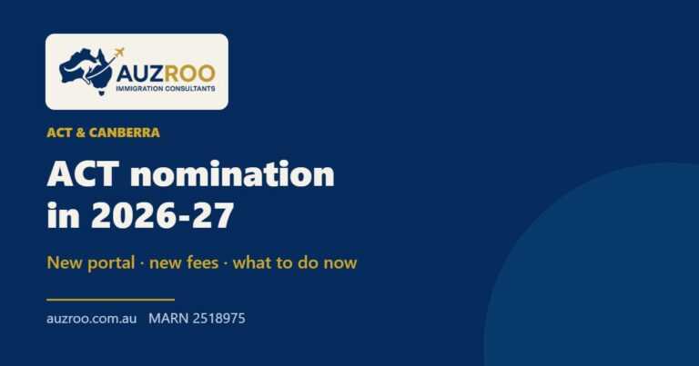 ACT nomination 2026-27: new portal, new fees and what Canberra Matrix applicants need to do